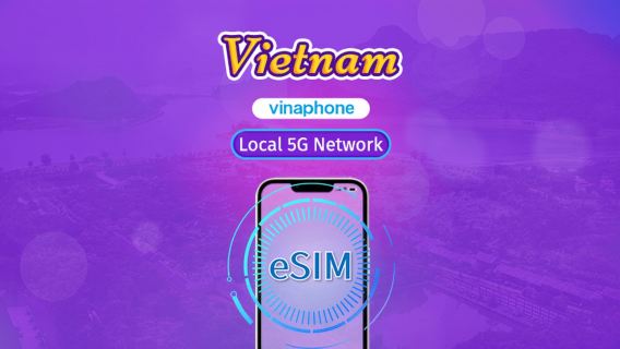 Vietnam Vinaphone | Local eSIM | Daily Plan | Natural Day Billing| 5-10 Days | QR Code