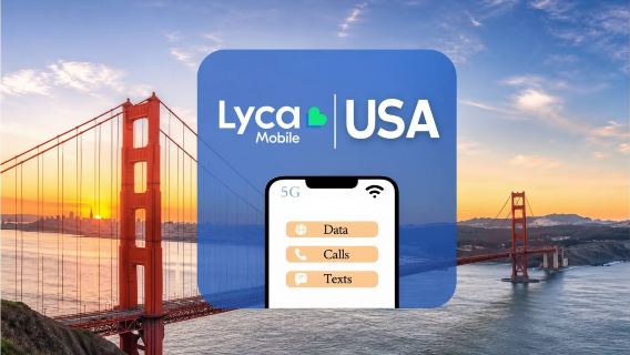 США Lyca 5G eSIM | Итого 15 ГБ/25 ГБ/100 ГБ | Звонки + SMS | Данные для Северной Америки | Календарные сутки | 30 дней | QR-код