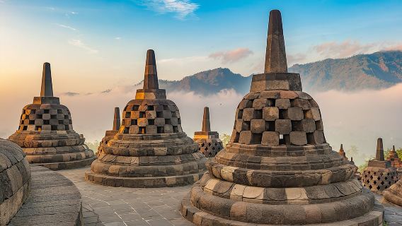 Borobudur(climb up), Merapi Volcano and Prambanan Temple Tour