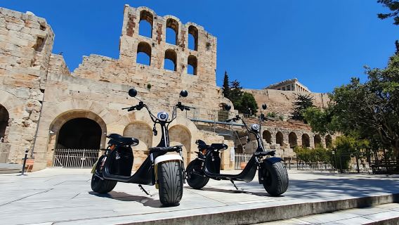 Guided tour of the Acropolis area of Athens by electric scooter