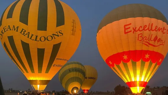 Egypt Luxor hot air balloon ride Experience Half Day Tour [Chasing Sunrise | Hotel Pickup | Exploring the Valley of the Kings]