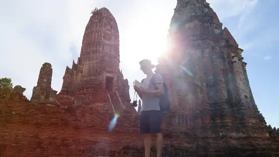 大城獅子王動物園+瑪哈泰寺遺址+夜市+全白河畔咖啡廳一日遊