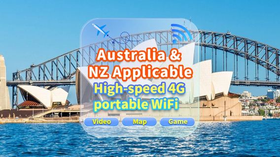 [Universal in Australia and New Zealand] 4G network | Unlimited traffic | Self-pickup at the airport | WiFi rental, high-speed traffic, shared by multiple people, ready to use at boot, 12H standby, 24H customer service