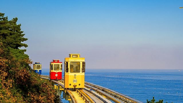 Busan Haeundae Blueline Park [Sky Capsule or Beach Train Ticket]
