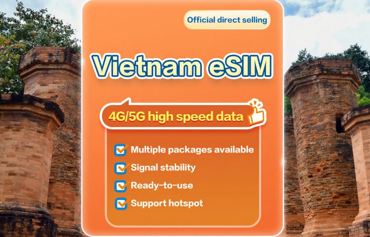 [Vietnam] 5G | eSIM Internet card |  1-10 days optional | Order and use | Hotspot supported | QR Code