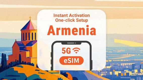 Armênia 5G eSIM | Acesso total a AI e TikTok | 1–30 Dias | QR Code