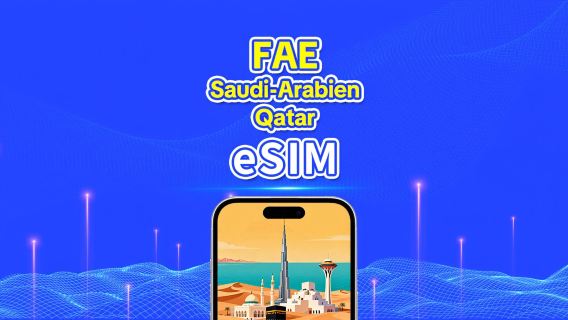 De Forenede Arabiske Emirater / Saudi-Arabien / Qatar 5G eSIM | Dagspakke / Datapakke (samlet mængde) | 1–30 dage | 24-timers fakturering | QR Code
