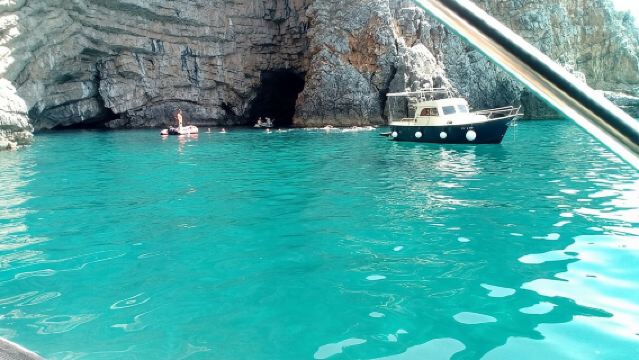 Boat tour to Lady of the Rock , Submarine base & Blue Cave swim