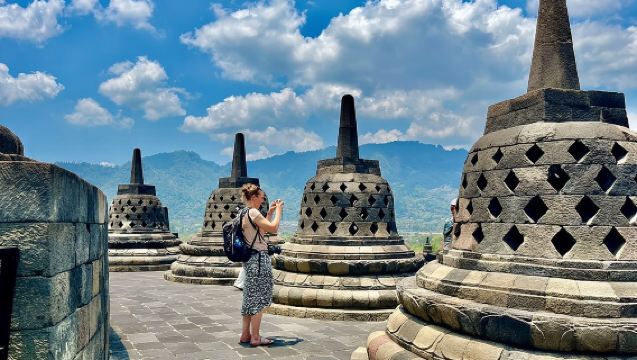 Tour zu Borobudur, Prambanan und dem Vulkan Merapi.