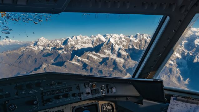 Kathmandu: Panoramaflug zum Mount Everest mit Transfers