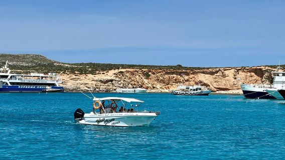 Mellieha: 1:00pm Bot laju pusingan Comino Caves 2j Blue Lagoon