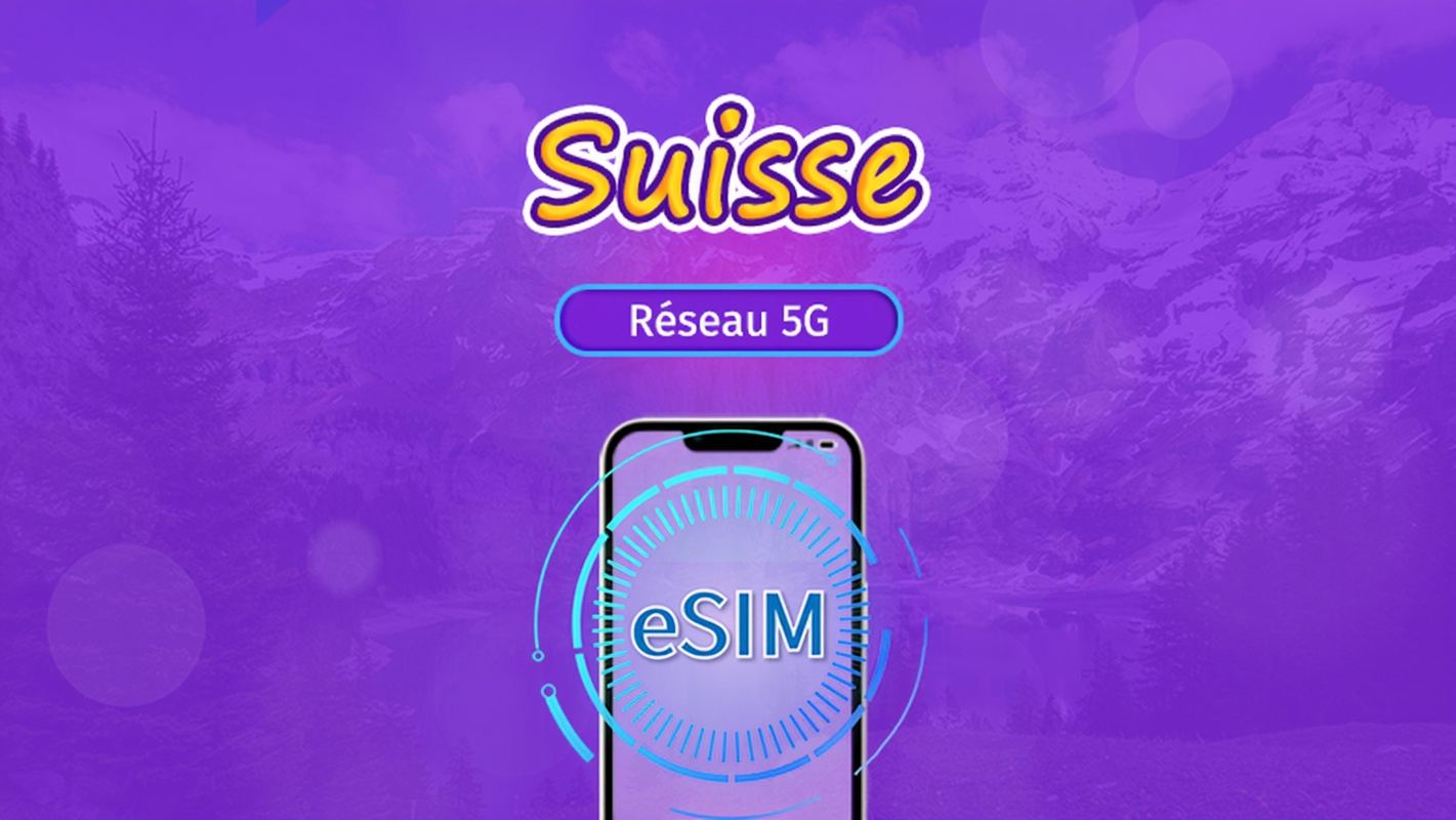Suisse | eSIM 5G/4G | Forfait total | Facturation 24h | 7–30 jours | Code QR