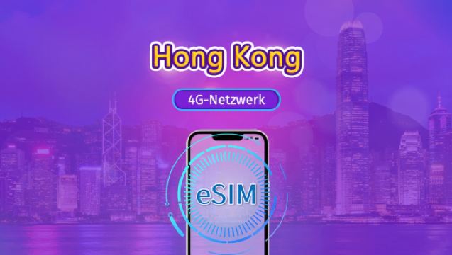 Hongkong | 4G eSIM | Tagespass / Gesamtpaket | Kalendertag | 1–30 Tage | QR-Code