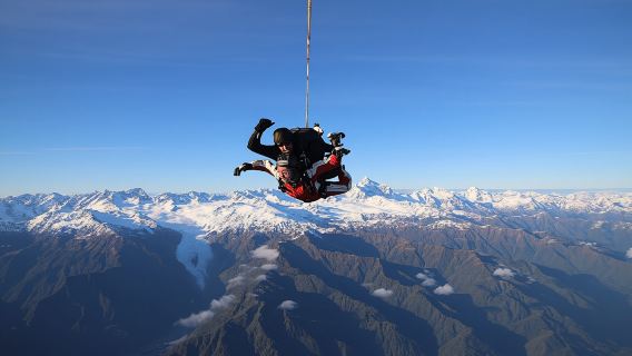 Tandem skydive 13,000ft above Franz Josef and Fox Glaciers