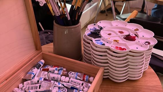 Bergen: paint Norwegian landscape with watercolor