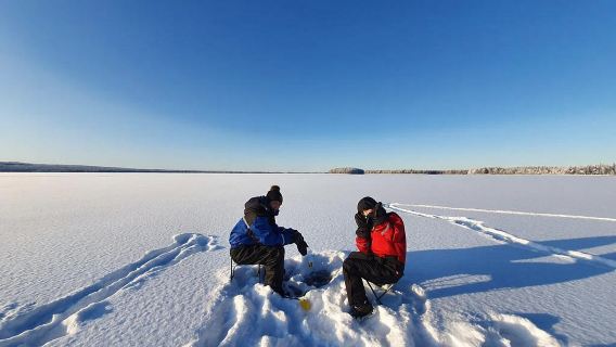 Snowmobile Tour, Ice Lake Fishing, and Lapland Forest Picnic from Rovaniemi, Finland