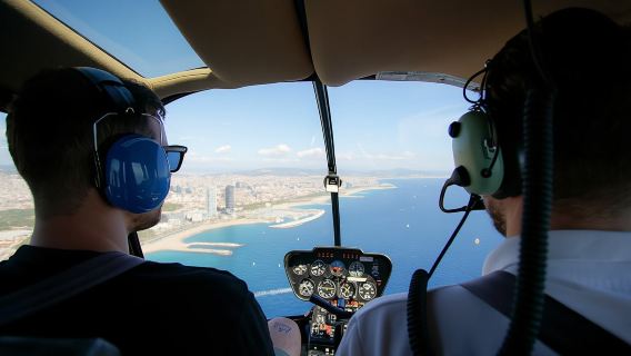 Helicopter Flight and Sailing Experience in Barcelona