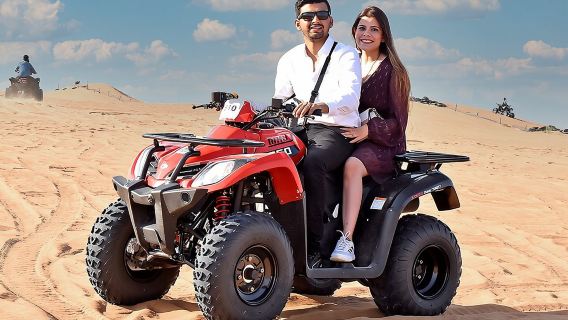 ทัวร์ซาฟารีทะเลทรายวีไอพี ดูไบ พร้อมขี่รถ ATV ขี่อูฐ การแสดงสด และอาหารค่ำ