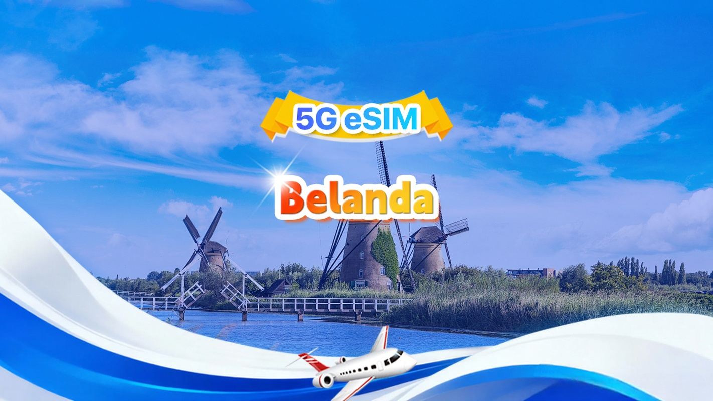 Belanda 5G eSIM | Paket harian/Paket total | 1GB/hari-total 30GB | 1-30 hari | Sistem 24 jam | QR code
