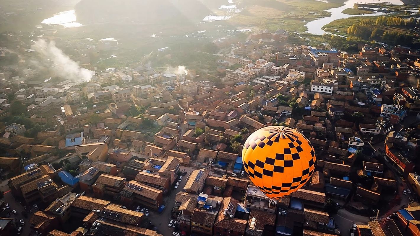 雲南普者黑熱氣球飛行體驗 日出觀光高空自由飛行 雲南周邊遊
