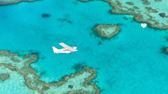 1-hour scenic flight experience over the Whitsundays [view heart-shaped reef/whitehaven beach | optional departure from Airlie Beach | multiple time slots available]