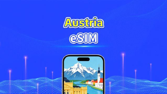 Austriacka eSIM | Szybki transfer danych | 5G/4G | Pakiety dzienne/pakiety danych | 24 godziny | 1-30 dni | Kod QR