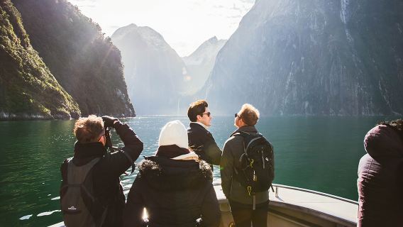 New Zealand Milford Sound / Piopiotahi 1-Day Tour - 16-Person Group + Mercedes Travel Van + Cruise + Lunch