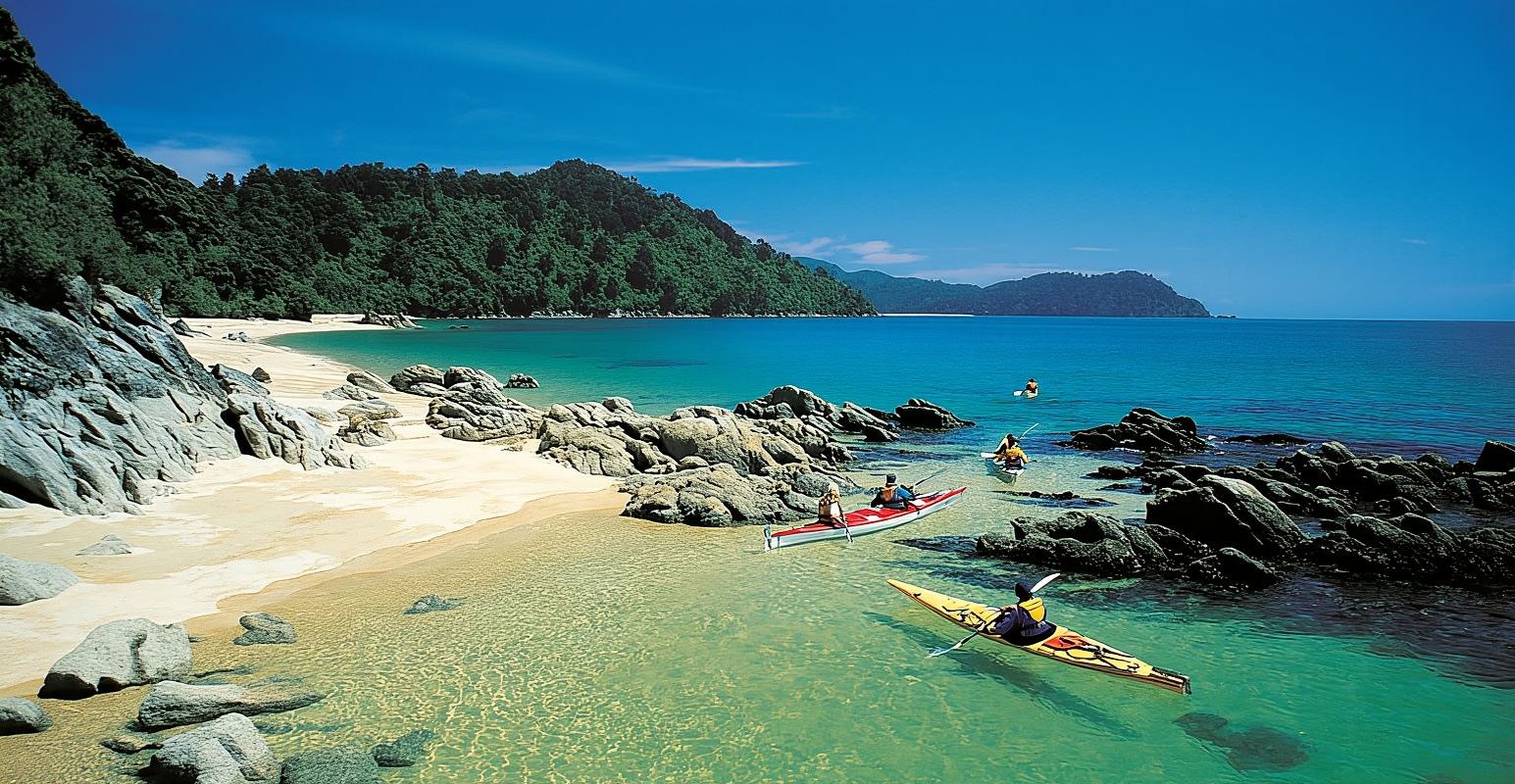 Mārahau: Recorrido en kayak por la Reserva Marina Abel Tasman