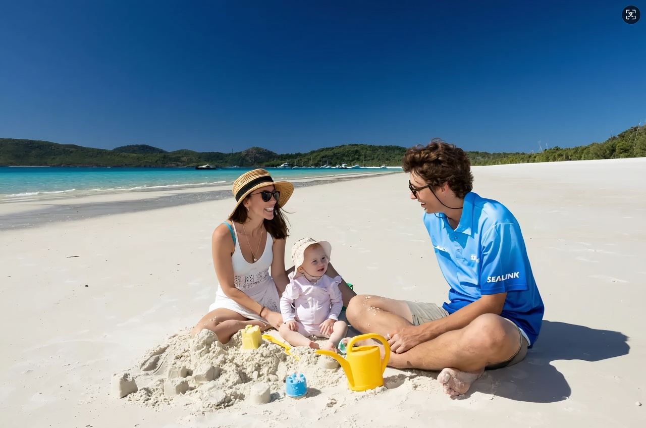 1-day Whitsundays Whitehaven English tour with meals, departing from Airlie Beach and Shute Harbour including transfers