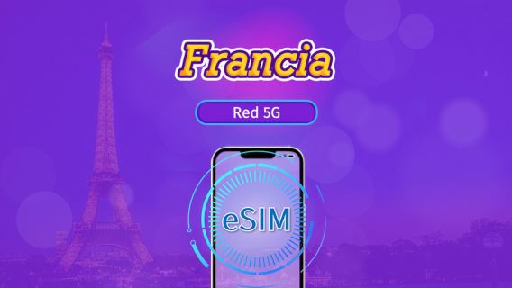 Francia | eSIM 5G/4G | Plan Completo | Facturación cada 24 horas | 7-30 días | Código QR