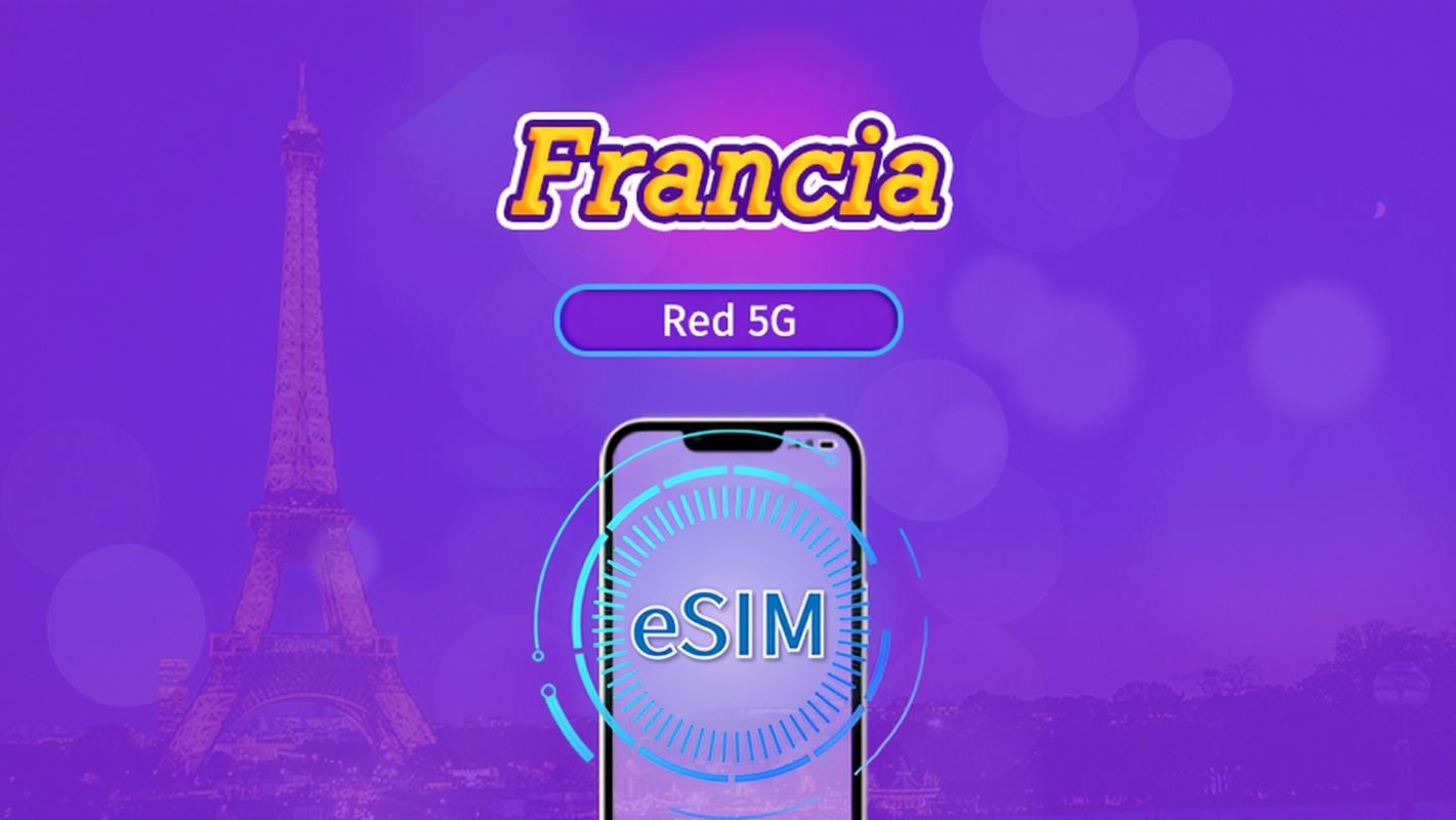 Francia | eSIM 5G/4G | Plan Completo | Facturación cada 24 horas | 7-30 días | Código QR