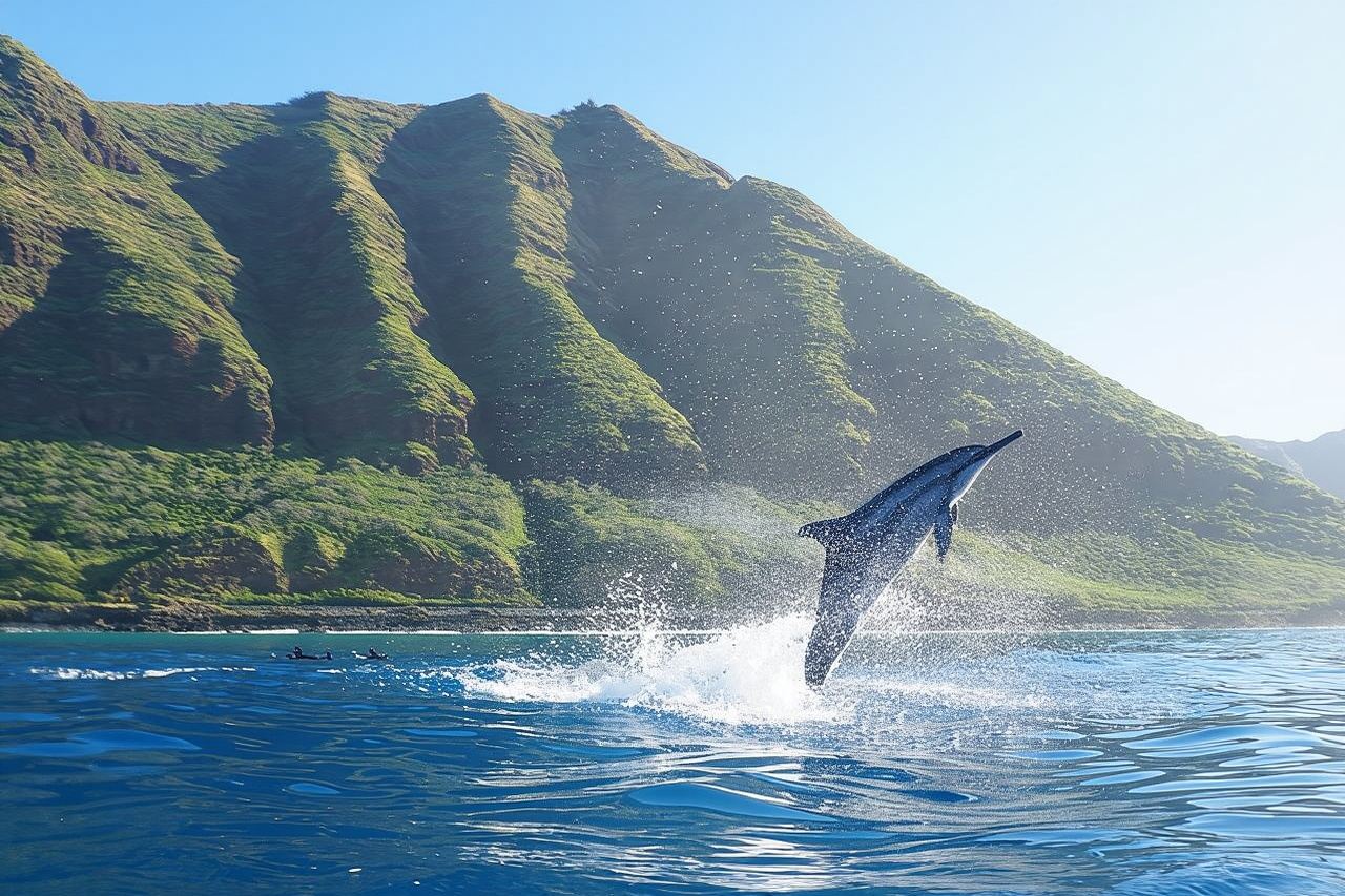 Dolphin Watch Cruise with Waterslide & Snorkeling on Oahu