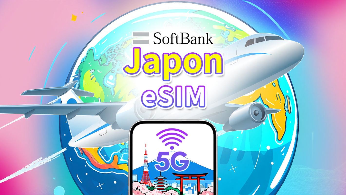 eSIM 5G SoftBank Japon | TikTok & ChatGPT disponibles | Forfait données journalier/total | Facturation au jour calendaire | 1–90 jours | QR Code
