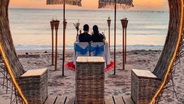 imbaran Beach Candle Light Dinner with Vegetarian Indian Food 