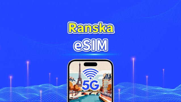Ranska eSIM | Nopea nettiyhteys | 5G/4G | Päiväpaketti/datapaketti | 24 tuntia | 1–30 päivää | QR-koodi