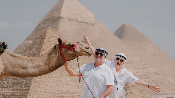 Экскурсия в город Великих пирамид, панорамный вид, Сфинкс и Верблюд