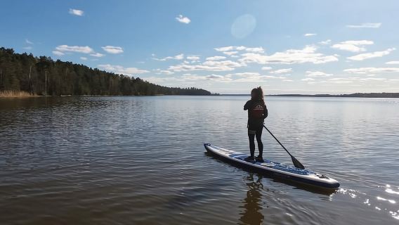 Uppsala: SUP-Board-Verleih mit Schwimmweste und Paddel