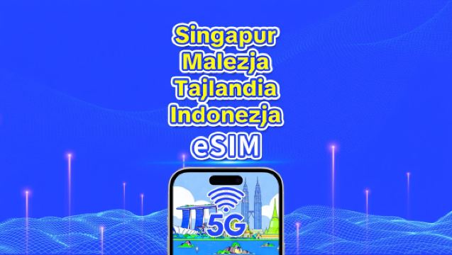 eSIM Azji Południowo-Wschodniej | Singapur/Malezja/Tajlandia/Indonezja | 5G/4G | Doba kalendarzowa | 1-30 dni | Kod QR
