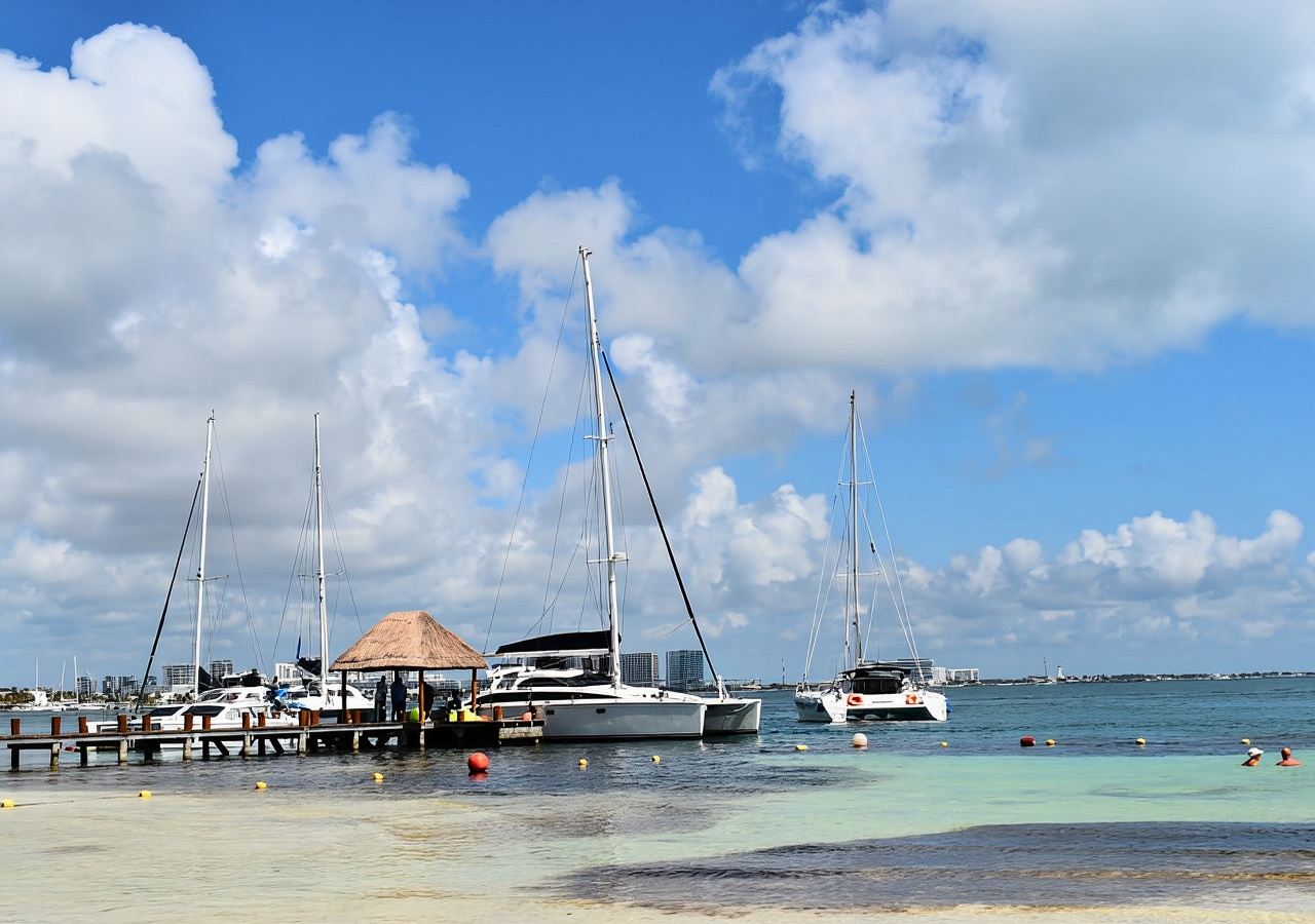 Cancun : Catamaran Isla Mujeres avec buffet, boissons et plongée avec tuba