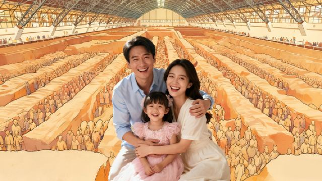 【6人尊享小團】秦始皇帝陵博物院（兵馬俑）+秦始皇帝陵博物院-麗山園+千古情/駝鈴/長恨歌漢服妝造