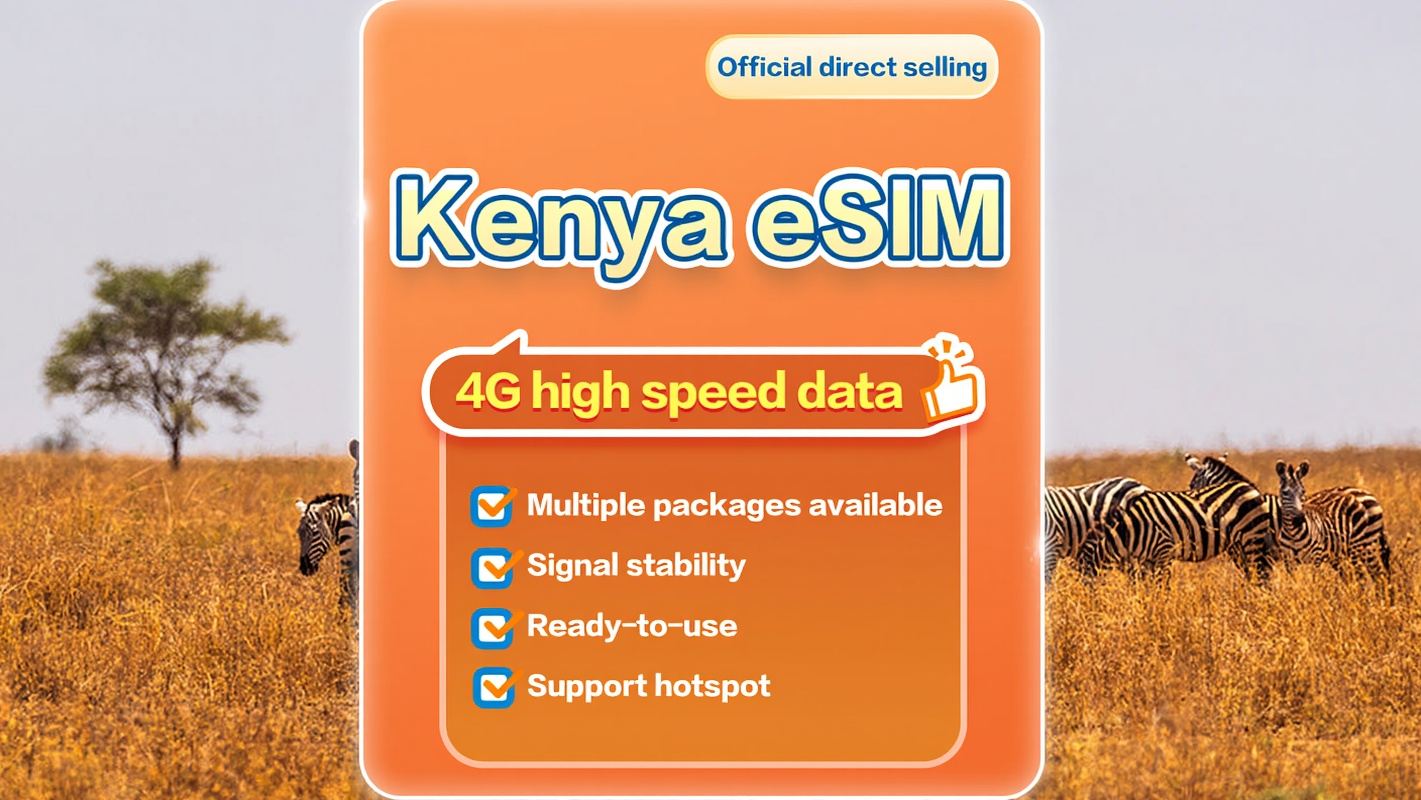 [Kenya] 4G | eSIM | 1-30 days available | Subscribe and use | Hotspot supported | QR Code