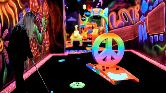 Ticket for the Mall of America Rock of Ages Blacklight Mini Golf