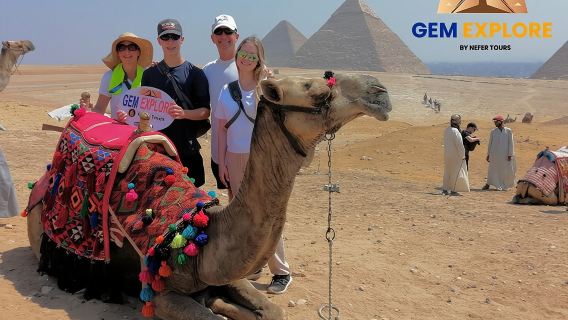 Private Day Tour Giza Pyramids, Grand Egyptian Museum and Bazaar
