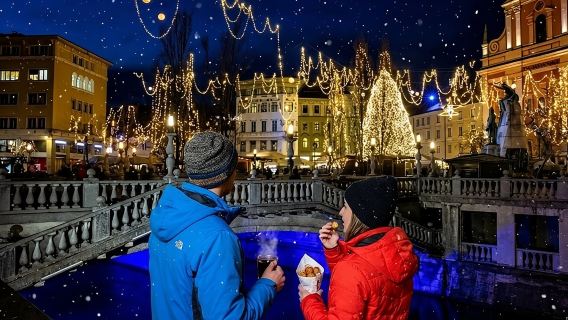 Từ Zagreb: Chuyến đi trong ngày đến chợ Giáng sinh Ljubljana và Hồ Bled