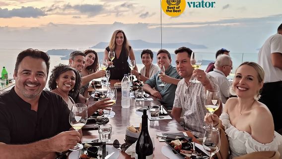 Santorini Sunset Wine Tasting Tour with Santo Winery Views