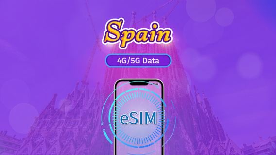 Spanien | 4G/5G eSIM | 5G/4G eSIM | Gesamtpaket | 24-Stunden Abrechnung | 7–30 Tage | QR-Code