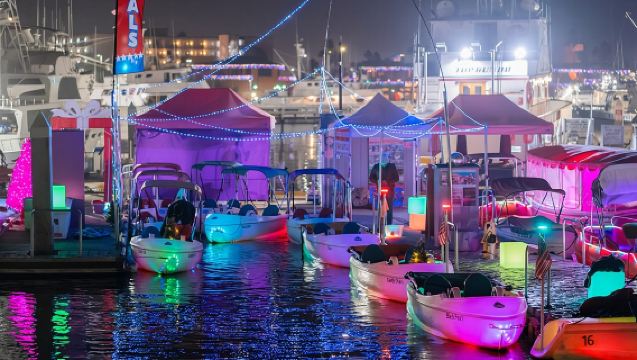 Glow Nightime Pedal Boat Rental in San Diego Bay