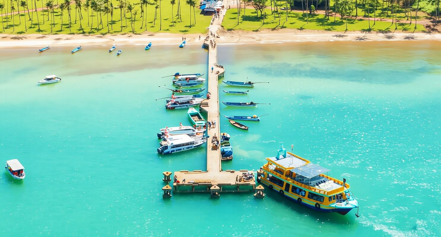 1-day tour to Phu Quoc Island Coconut + Ganh + May Rut Island + Water Park Cable Car [Includes lunch, snorkeling, and fishing