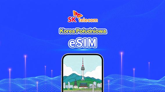 Korea Południowa SKT 4G eSIM | Nielimitowany internet · Pełna obsługa AI i TikTok | 1–90 dni | Rozliczanie co 24 godziny | QR Code