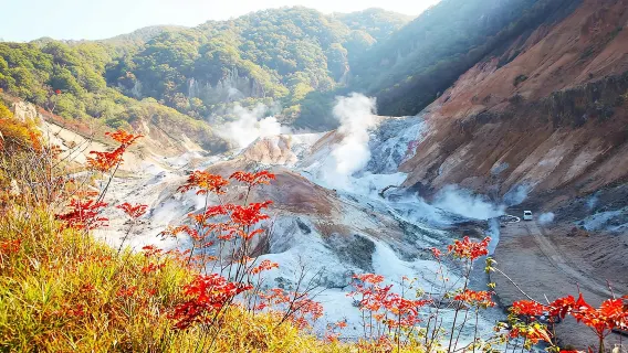 Excursion d'une journée à la vallée de l'enfer de Noboribetsu, au lac Tōya et au Mitsui Outlet Park Kitahiroshima au Hokkaido, Japon — Départ de Sapporo